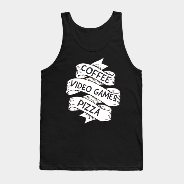 Coffee,  video games, pizza Tank Top by DeraTobi